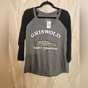 Torrid Griswold Family Christmas Long Sleeve Tee - Black and Gray